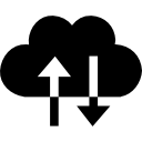 símbolo de intercambio de nubes con pareja de flechas hacia arriba y hacia abajo 