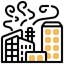 la contaminación del aire icon