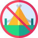 prohibido acampar icon