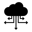 símbolo de distribución de datos en la nube 