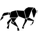 forma de caballo negro de polígonos 