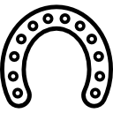 contorno de herradura con agujeros circulares a lo largo de toda su extensión 