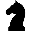pferd schwarzer kopfform einer schachfigur 