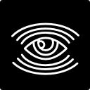 símbolo do olho de vigilância com muitas linhas em formato quadrado 