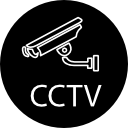camara de video y cctv cartas de vigilancia simbolo circular 