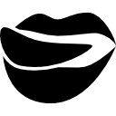 logotipo de foodilicious de labios de boca con lengua 