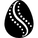 ovo de páscoa com decoração de linha curva cercada por pontos 