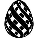 ovo de páscoa com desenho de listras diagonais duplas 