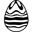 huevo de pascua de diseño de líneas de chocolate blanco y negro. icon