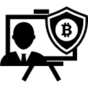 presentación de bitcoin del escudo de seguridad 