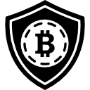 símbolo de escudo de seguridad de bitcoin 