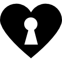 Keyhole in black heart 