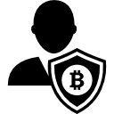 símbolo de interfaz de escudo de seguridad de usuario de bitcoin 