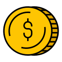 monedas de dólar icon