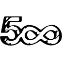 500 logotipo social esboçado com símbolo infinito 