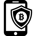 escudo seguro de teléfono móvil bitcoin 