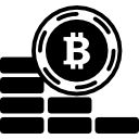 moneda bitcoin bajando icon