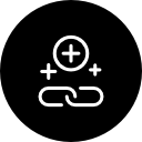 links adicionam símbolo em um círculo 