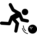 person, die bowlingkugel wirft icon