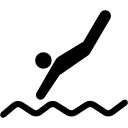 zwemmer die naar het water duikt icoon