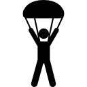 Skydiving silhouette falling 
