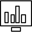 Écran d'ordinateur avec graphique à barres Icône