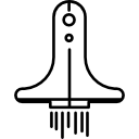 ruimteschipvariant in lanceerpositie icoon
