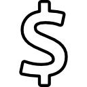 signo de moneda dólar icon