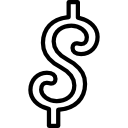 símbolo de dólar redondeado icon