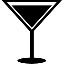 bere elegante bicchiere di forma triangolare pieno di liquido icona