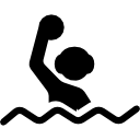 waterpolo atleet silhouet in het water icoon