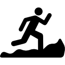 silhouette de course de montagne Icône