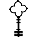 llave en forma de flor con cruces de elegante diseño vintage 