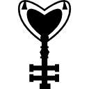 conception de clé en forme de coeur Icône