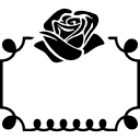 adorno de flor rosa en la parte superior de un marco 