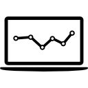 gráfico de acciones en el monitor de la computadora portátil 