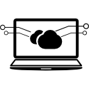 ordinateur portable avec symbole de données cloud à l'écran Icône