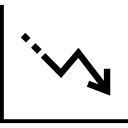 gráfico de línea de análisis de datos descendente 