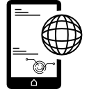 símbolo de teléfono móvil conectado globalmente 