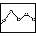 grafico a linee su sfondo a scacchi icona