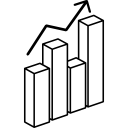 gráfico de barras de análisis de datos 3d 