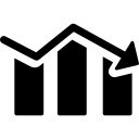 gráfico de barras de acciones decrecientes 