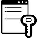 symbole de verrouillage de la fenêtre de données avec une clé Icône