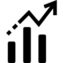 símbolo ascendente de interfaz de gráfico de barras 