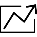 símbolo gráfico de línea ascendente de análisis de datos para interfaz 