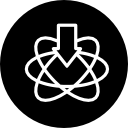 símbolo de la bandeja de entrada de ciencia en un círculo 