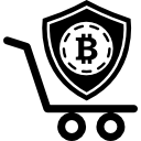 símbolo de escudo de compras de seguridad de bitcoin 