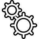 configuración engranajes contornos símbolo de interfaz icon