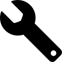 siluetta nera della chiave inglese dello strumento icona