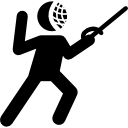 Tai chi chuan person silhouette with a fight sword 